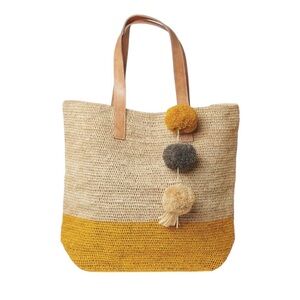 NWT Mar Y Sol Montauk Straw Large Tote in Sunflower